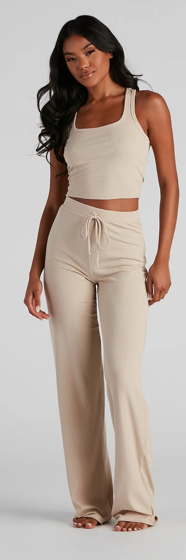 Lounge Goals Wide Leg PJ Pants