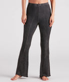 Chill Mood Ribbed Knit Flare-Leg Pants