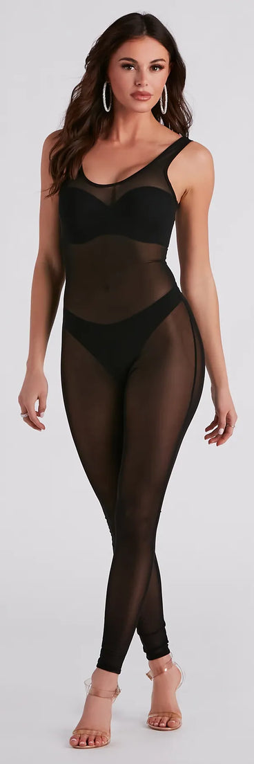 Nothing To See Sheer Mesh Catsuit