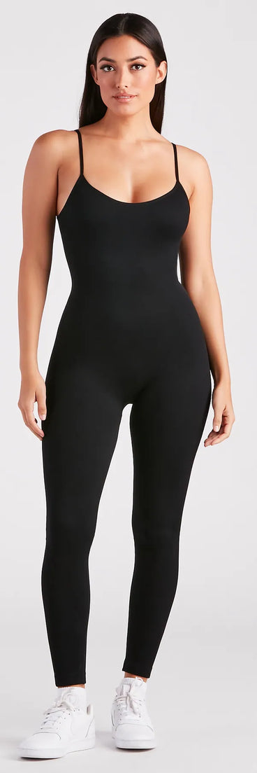 Need-Now Sleeveless Knit Catsuit