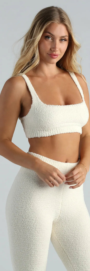 Hello Cutie Chenille Crop Pajama Top