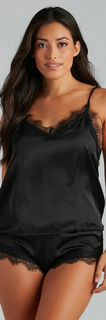 Bold Desires Satin Tank And Shorts Pajama Set