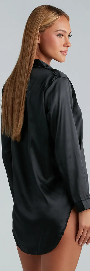 Perfect Fit Lounge Satin Sleep Shirt