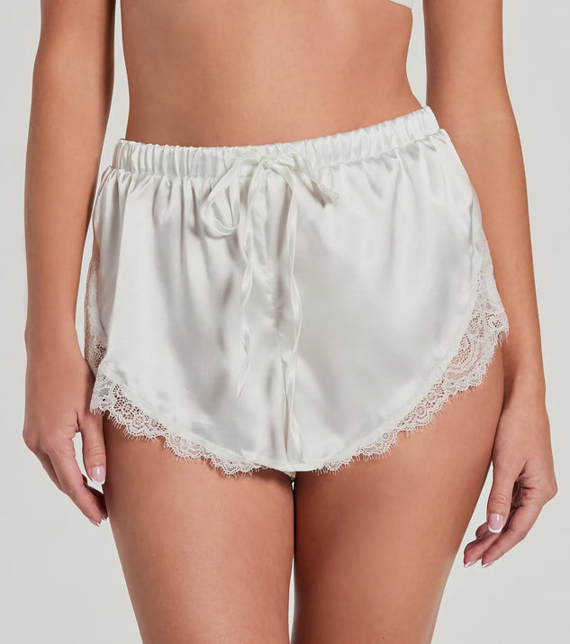 Say I Do Silky Satin And Lace Shorts Windsor