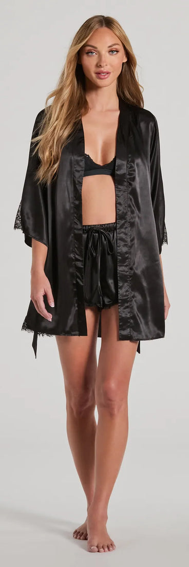 
Upgrade your style game for 2025 with the Say I Do Silky Satin And Lace Shorts in black, perfect for any fashion-forward wardrobe.