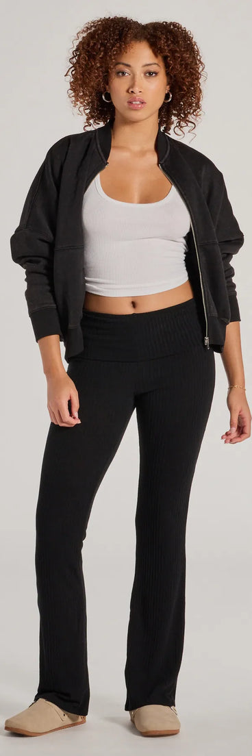 Get inspired with the Casual Trend Knit Fold-Over Flare Pants, a feed-worthy black piece that’s part of Windsor's updated and curated women’s clothing edit packed with must-have fall outfit ideas.