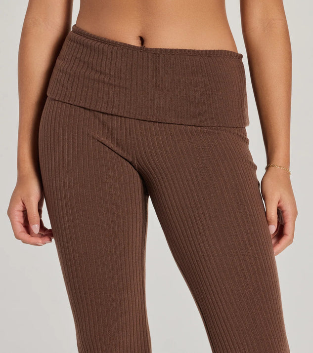 Casual Trend Knit Fold-Over Flare Pants | Windsor