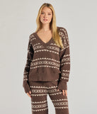 Cozy Wonderland Fair Isle Chenille Knit Pajama Top