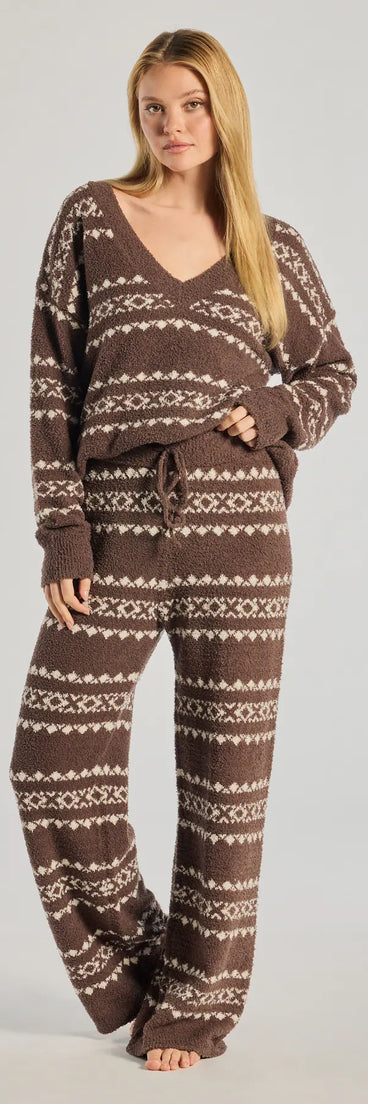 Cozy Wonderland Fair Isle Chenille Knit Pajama Joggers