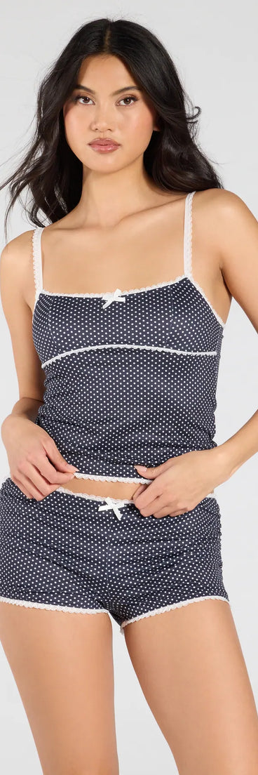Get inspired with the Cuddle Up Cutie Polka Dot Pajama Top, a feed-worthy navy blue piece that’s part of Windsor's updated and curated women’s clothing edit packed with must-have fall outfit ideas.