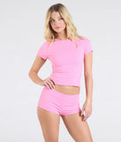 Lounge Cute Short Sleeve Crop Pajama Top