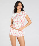 So Juicy Cherry Print Pajama Top
