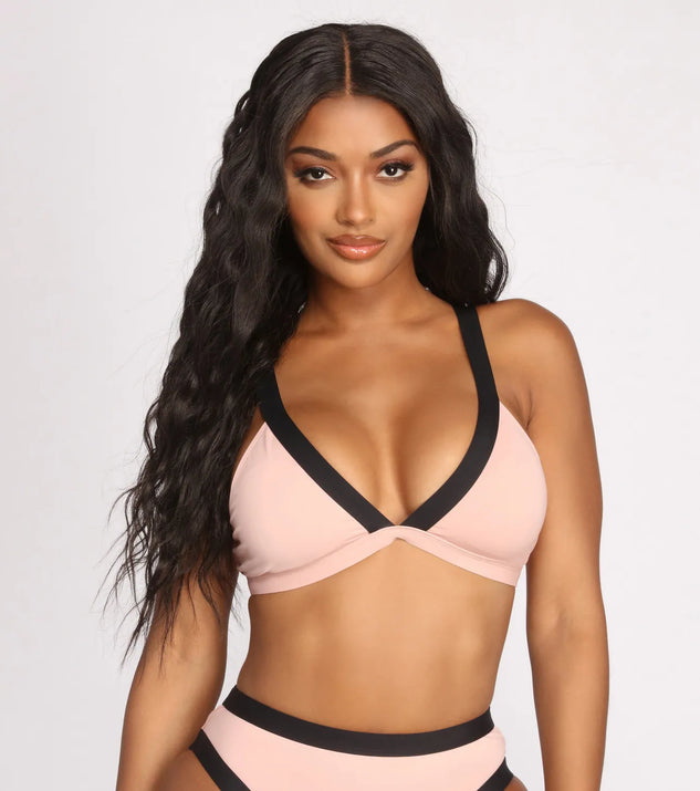 Bright & Bold Color Block Triangle Swim Top