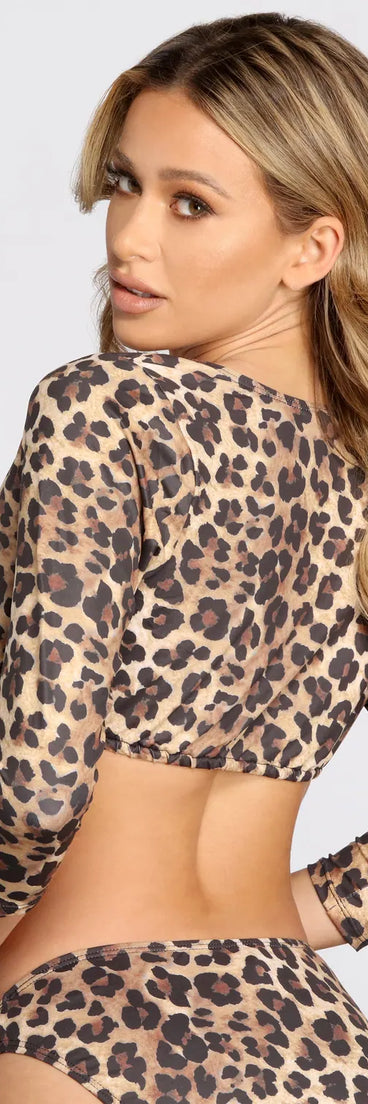 Wild One Tie Front Swim Top