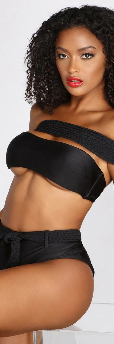 Catch Me Poolside One Shoulder Braided Swim Top