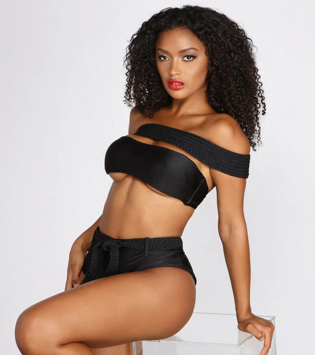 Catch Me Poolside One Shoulder Braided Swim Top