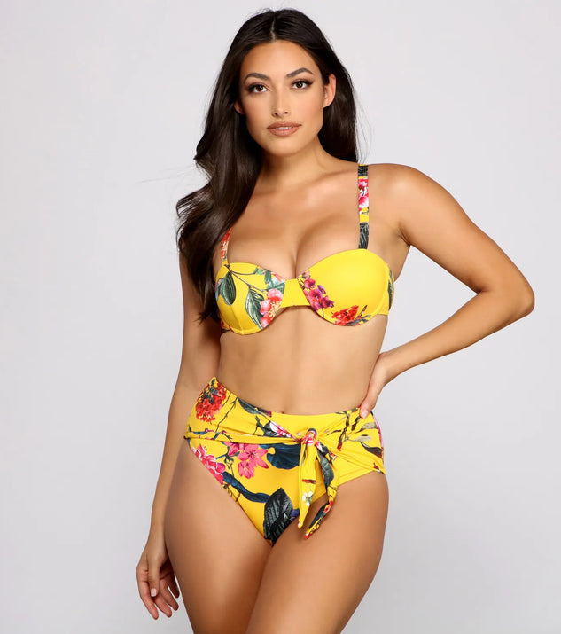 Get Sprung Floral Bikini Top