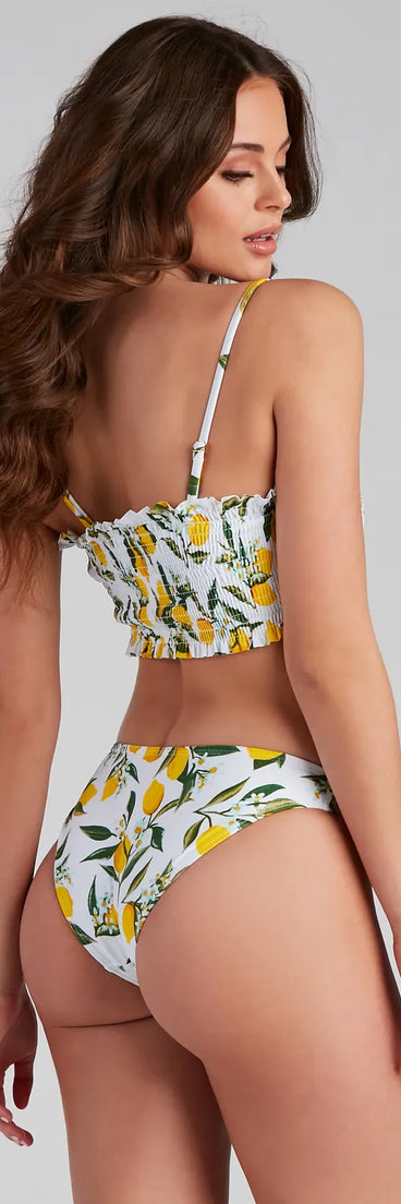 Sunkissed Vibes Lemon Bikini Top