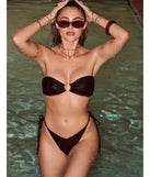 Maving Waves Bandeau Textured Bikini Top