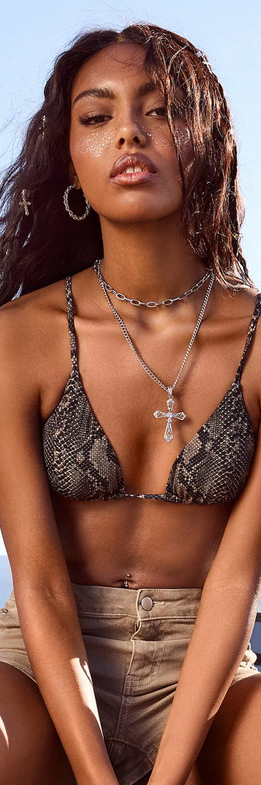 Gone Coastal Snake Triangle Bikini Top