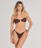 Making Waves High-Cut Textured Bikini Bottoms