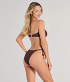 Making Waves High-Cut Textured Bikini Bottoms