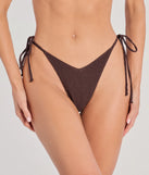 Making Waves High-Cut Textured Bikini Bottoms