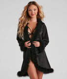 Dream Satin Marabou Trim Robe