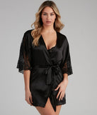 A Moment In Lace Satin Robe