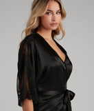 A Moment In Lace Satin Robe