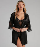 A Moment In Lace Satin Robe