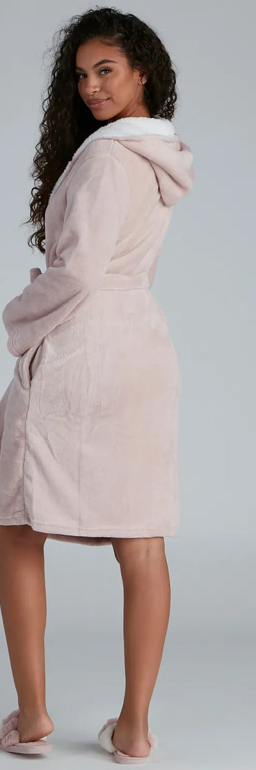 Keeping Knit Cozy Fleece Robe