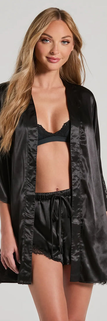 Say I Do Silky Satin And Lace Robe