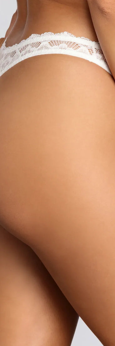 Dainty Sheer Lace Thong