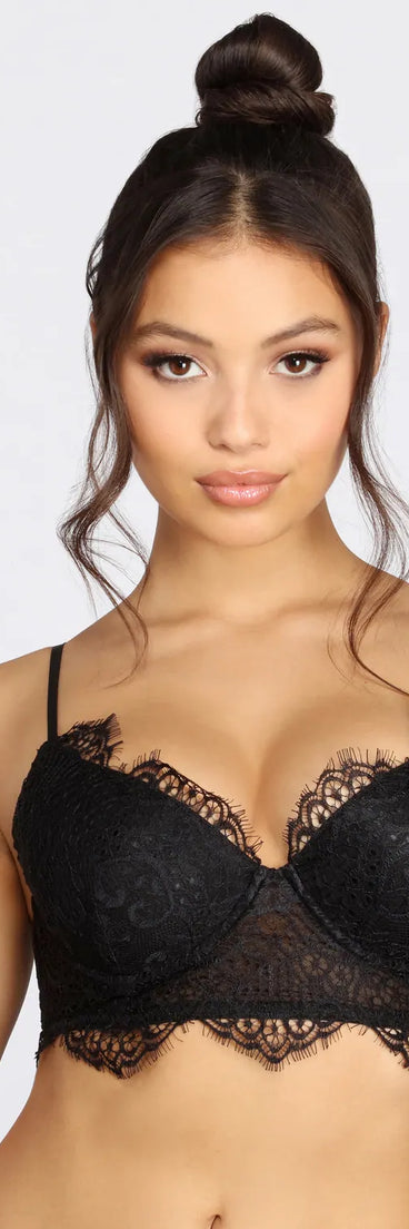 Scalloped Eyelash Lace Bra