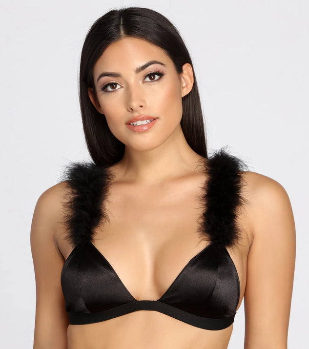 Forever Love Marabou Trim Bralette