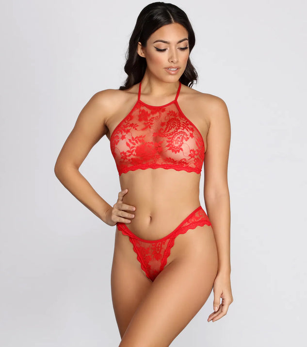 Be My Valentine Lace Bralette + Panty Set