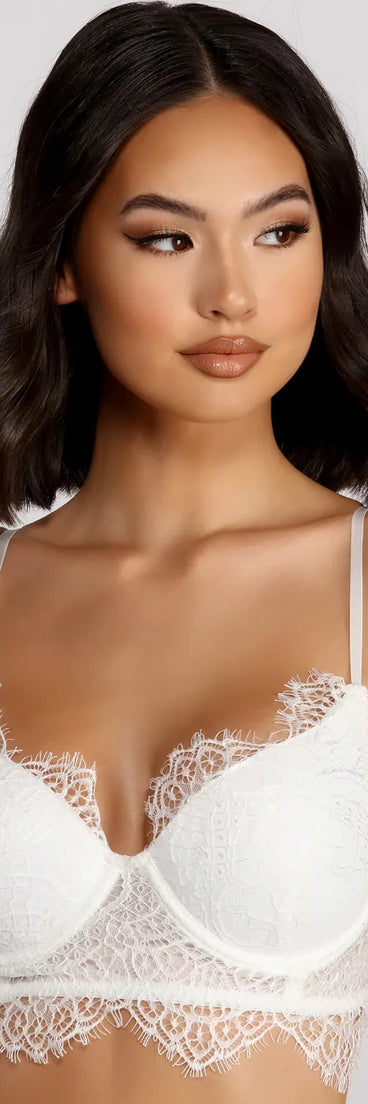 Longline Scalloped Lace Bralette