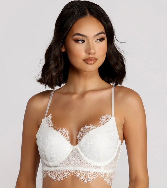 Longline Scalloped Lace Bralette