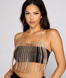 Dazzle And Glow Rhinestone Fringe Bra