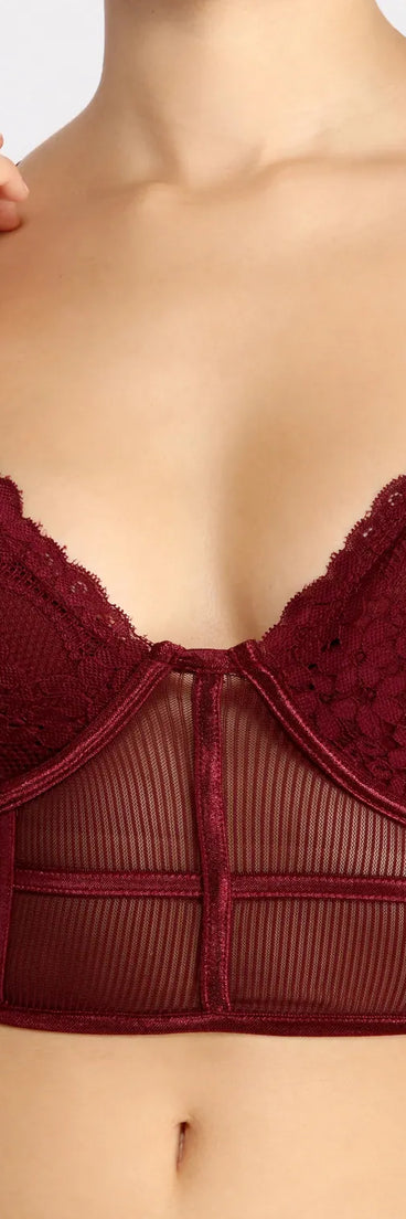 Sultry Sheer Mesh Long Line Bralette