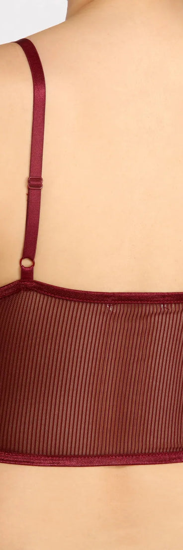 Sultry Sheer Mesh Long Line Bralette