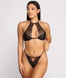 Raise The Heat Lace Halter Bra and Panty Set