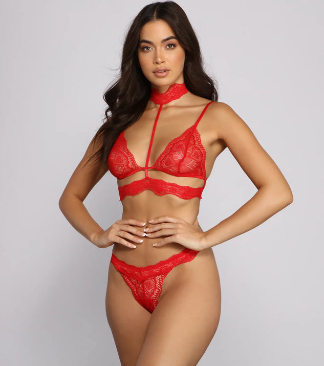 All About The Lace Triangle Bra And Panty Set