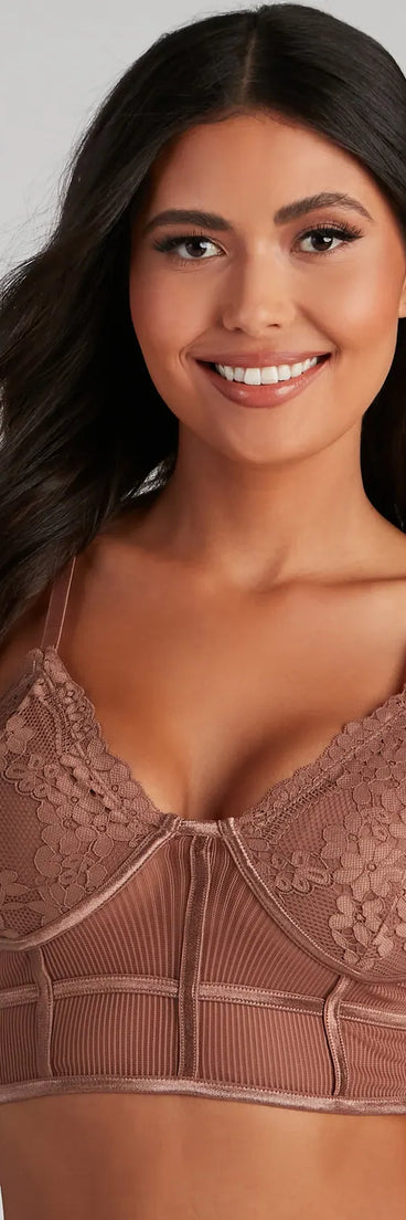 Sheer Ambition Longline Lace Bralette