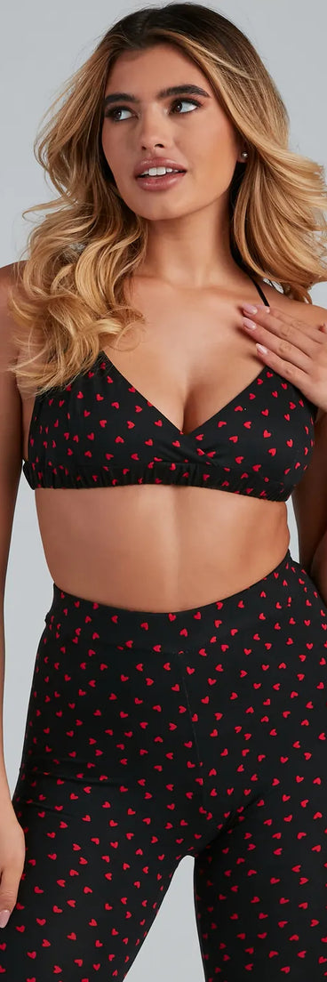 So Flirty Heart Printed Bralette