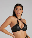 Heart Stopper Faux Leather Lingerie Set