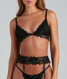 Lace Vixen Bra And Panty Garter Set