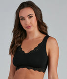 Flirty Lace Trim Scoop Neck Bralette