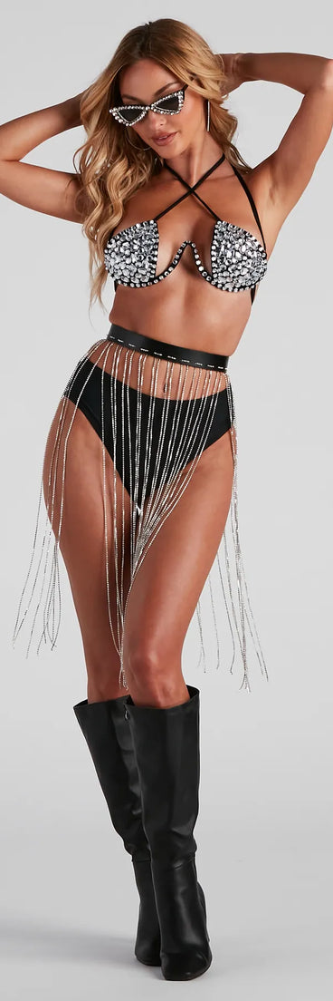 Major Glow Embellished Halter Bra